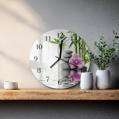 Wanduhr rund Blumenbaum
