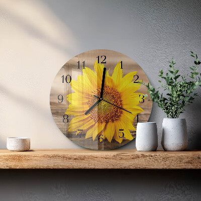 Wanduhr rund Sonnenblume