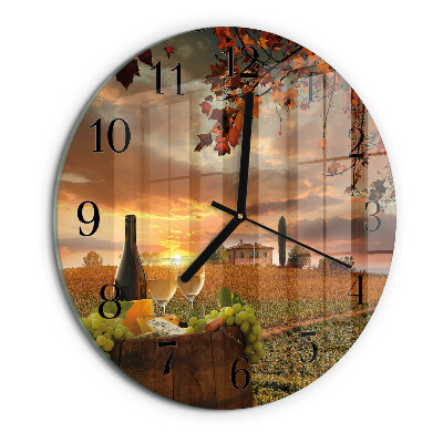 Wanduhr rund Wein Natur