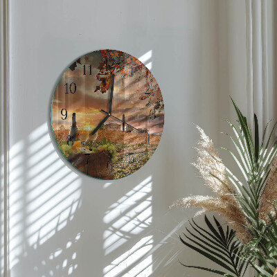 Wanduhr rund Wein Natur