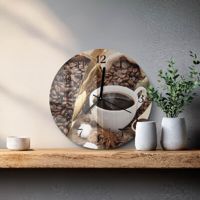 Wanduhr rund Kaffee
