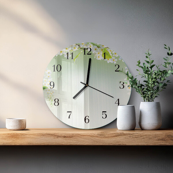 Wanduhr rund Frühling
