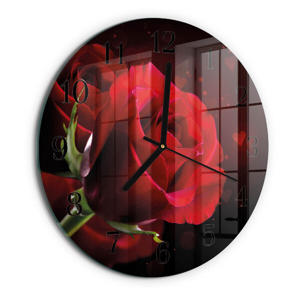 Wanduhr rund Rosen