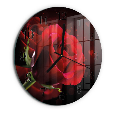 Wanduhr rund Rosen