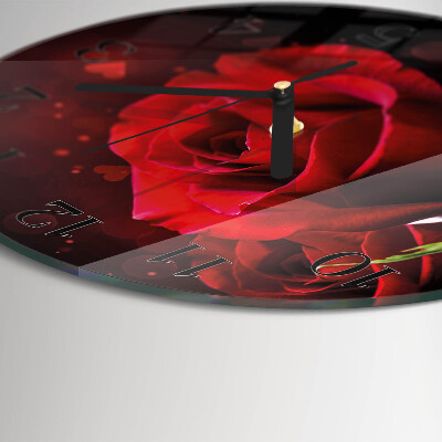Wanduhr rund Rosen