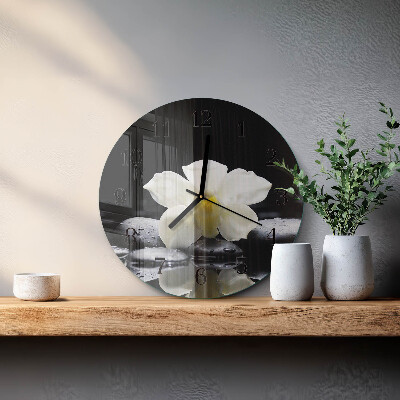 Wanduhr rund Orchideensteine