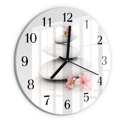 Wanduhr rund Steine