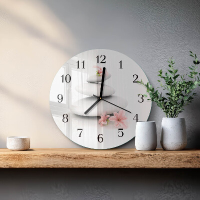Wanduhr rund Steine