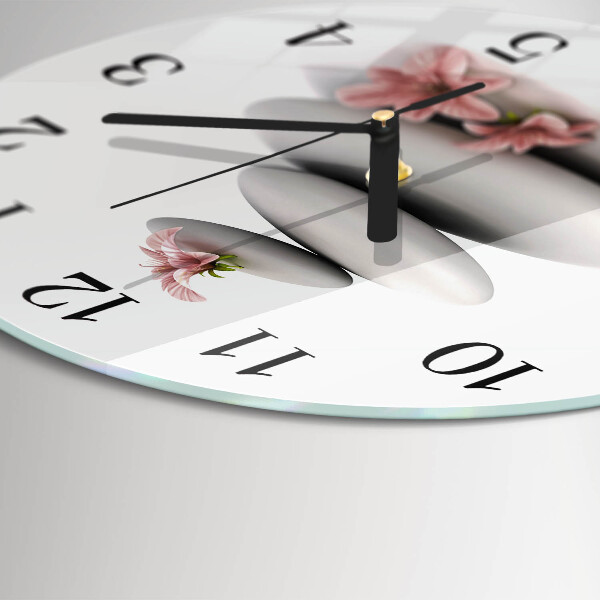 Wanduhr rund Steine