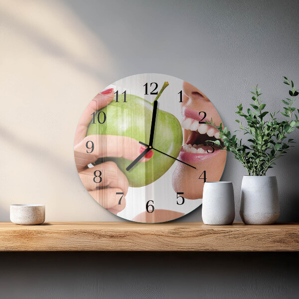 Wanduhr rund Apfel