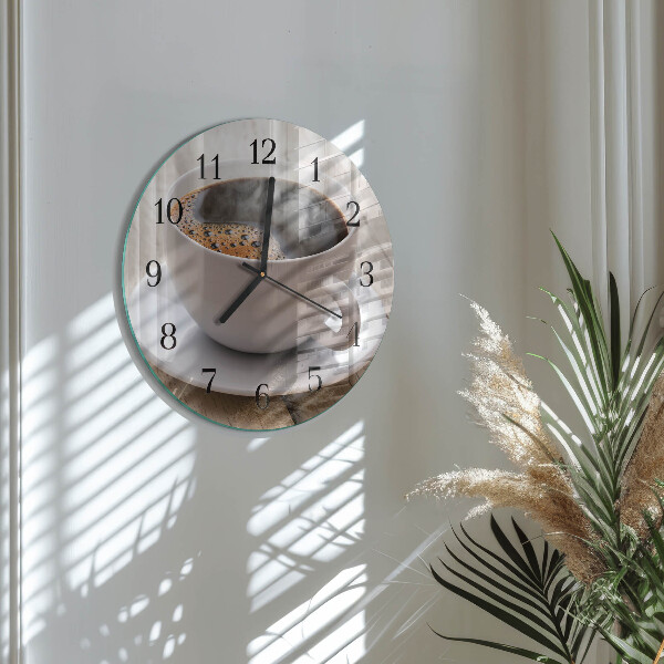 Wanduhr rund Kaffee