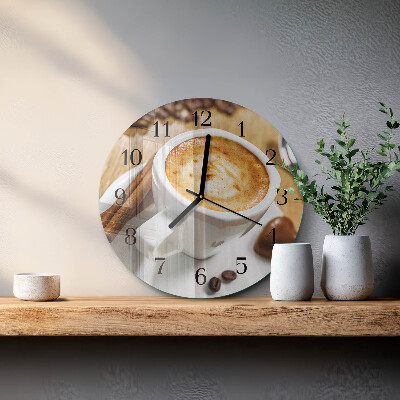 Wanduhr rund Kaffee