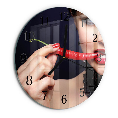 Wanduhr rund Chili-Pfeffer