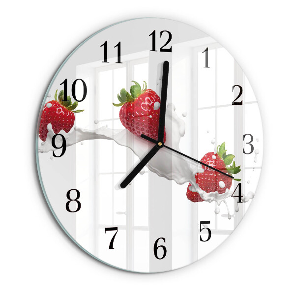 Wanduhr rund Erdbeere