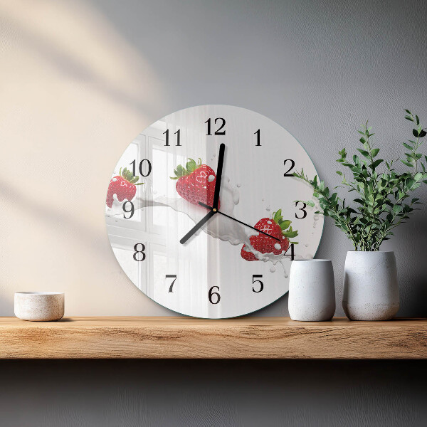 Wanduhr rund Erdbeere