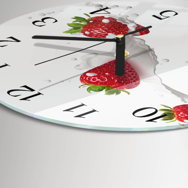 Wanduhr rund Erdbeere