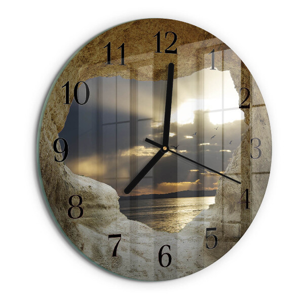 Wanduhr rund Herz im Felsen