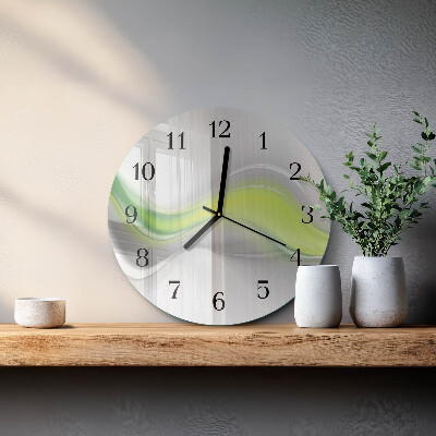 Wanduhr rund Farbwellen