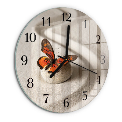 Wanduhr rund Schmetterling