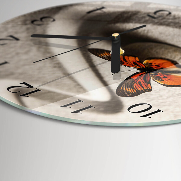 Wanduhr rund Schmetterling