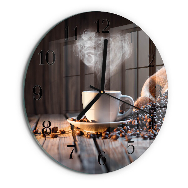 Wanduhr rund Kaffeeliebe