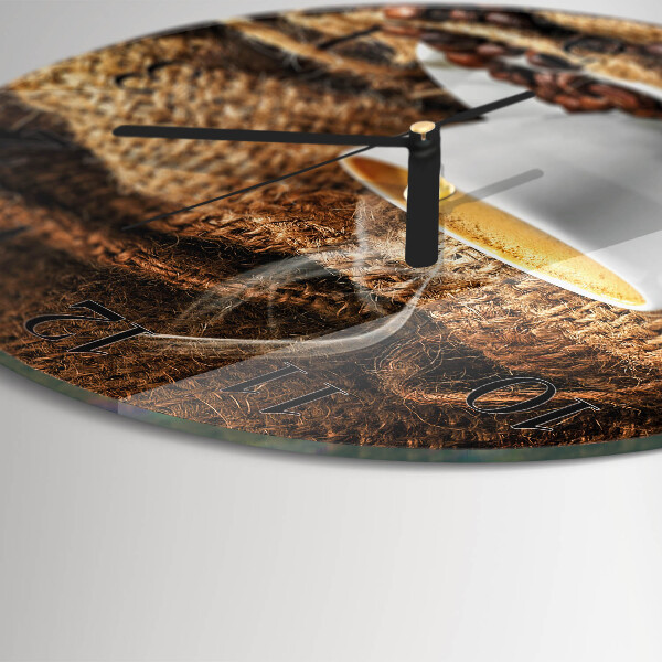 Wanduhr rund Kaffeebohnen