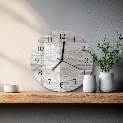 Wanduhr rund Graue Bretter