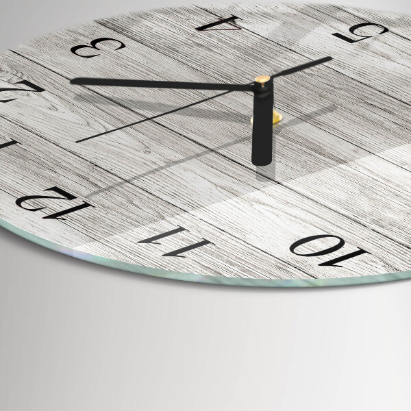 Wanduhr rund Graue Bretter