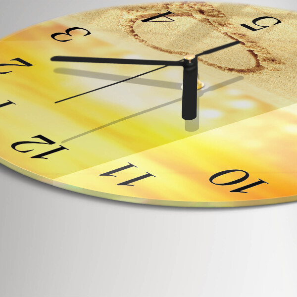 Wanduhr rund Herz im Sand