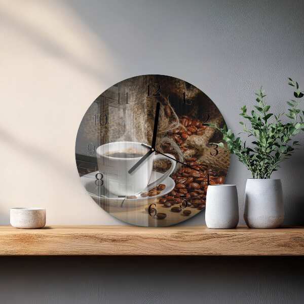 Wanduhr rund Kaffee