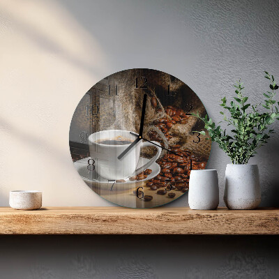 Wanduhr rund Kaffee