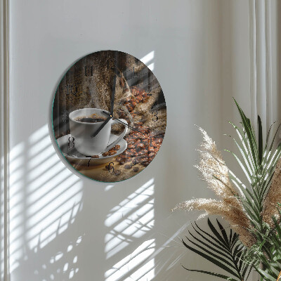Wanduhr rund Kaffee