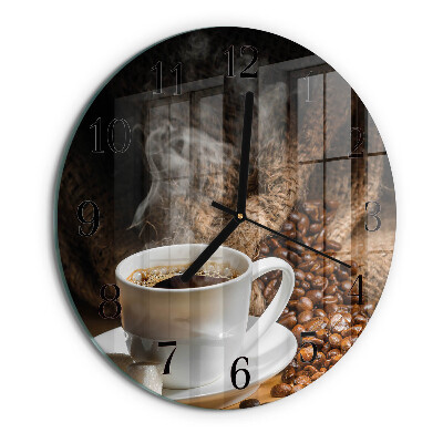 Wanduhr rund Kaffee