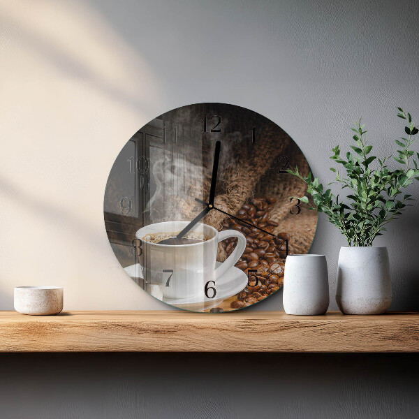 Wanduhr rund Kaffee