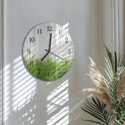 Wanduhr rund Gras