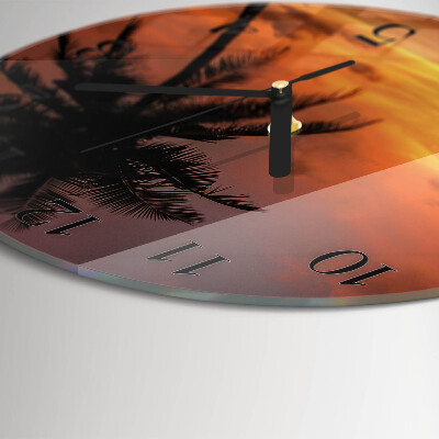Wanduhr rund Palme