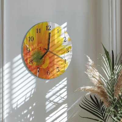 Wanduhr rund Blume