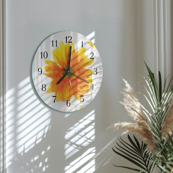 Wanduhr rund Blume
