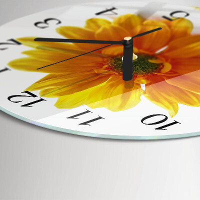Wanduhr rund Blume