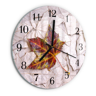 Wanduhr rund Ahornblatt