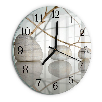 Wanduhr rund Steine