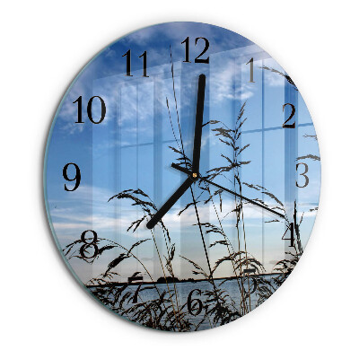 Wanduhr rund Gras