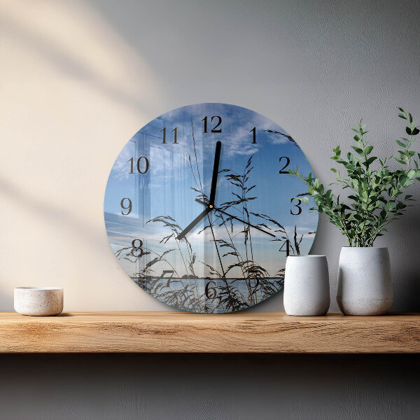 Wanduhr rund Gras