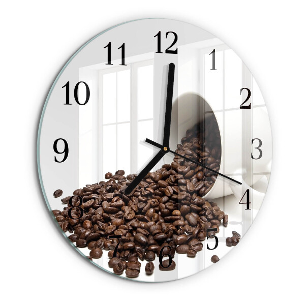 Wanduhr rund Tasse Kaffee