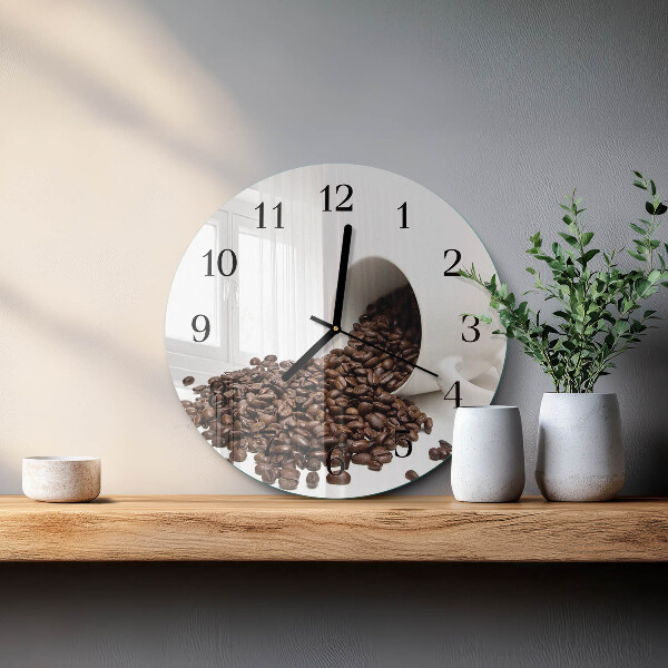 Wanduhr rund Tasse Kaffee