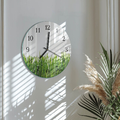 Wanduhr rund Gras
