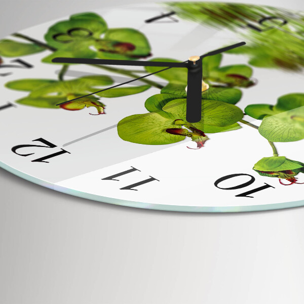Wanduhr rund Orchidee