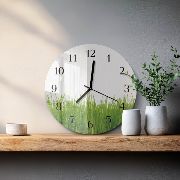 Wanduhr rund Blumenkunst
