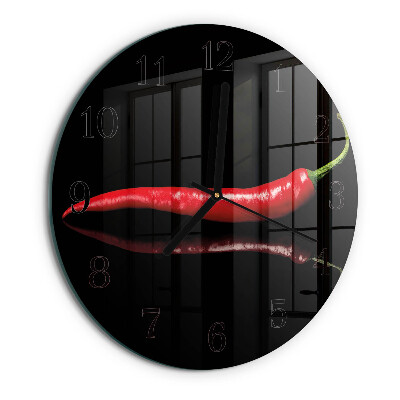 Wanduhr rund Chili-Pfeffer