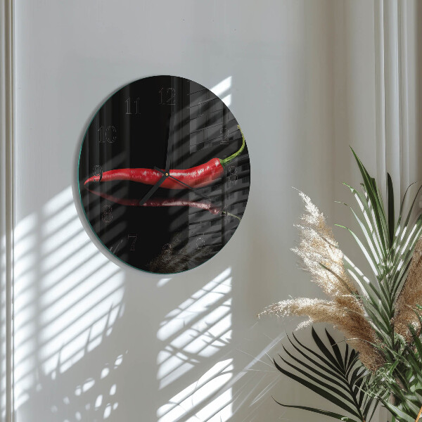 Wanduhr rund Chili-Pfeffer